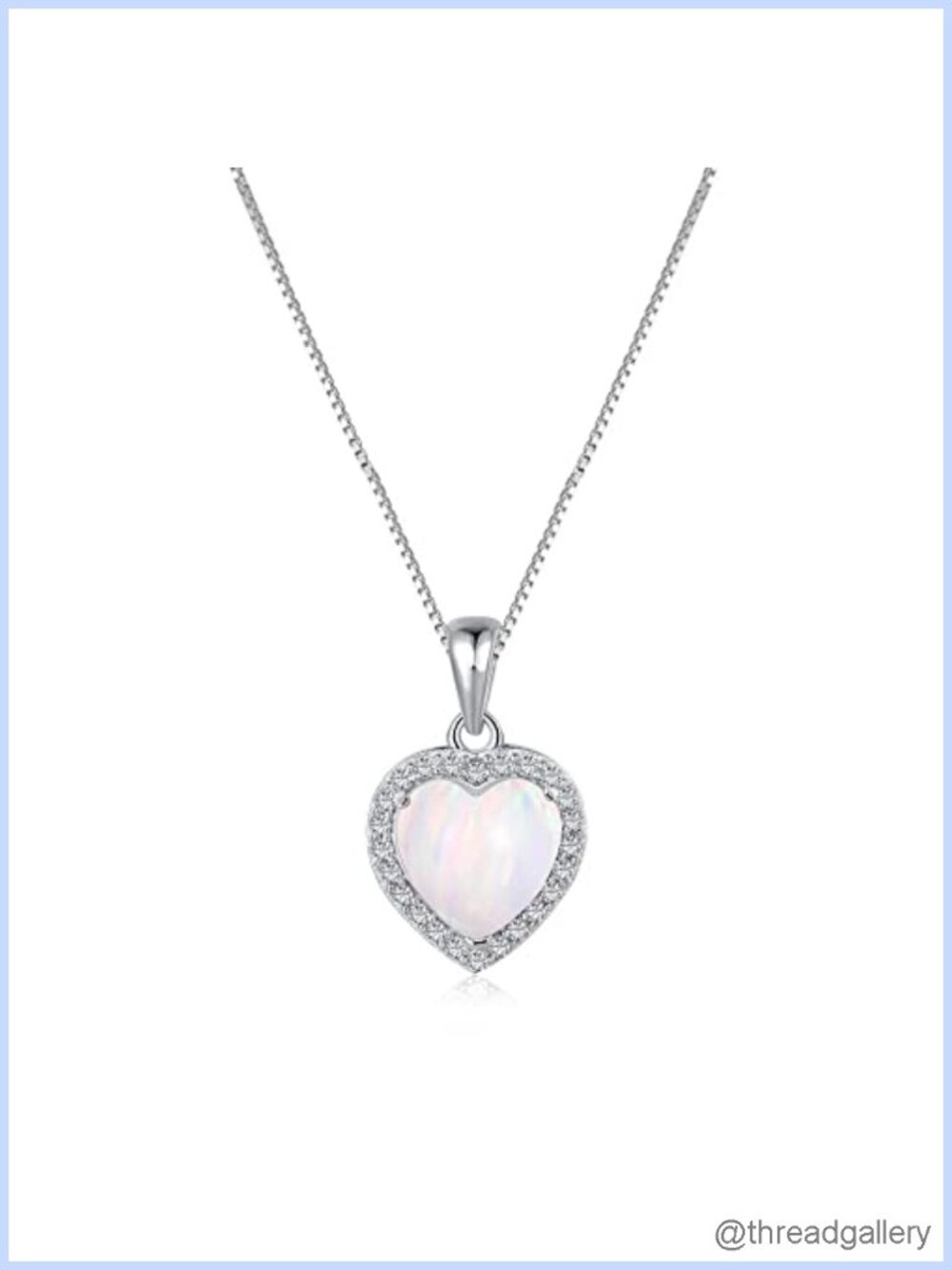 18K Gold Heart Necklace Natural Opal Moissanite Pendant Women Jewelry Gift
